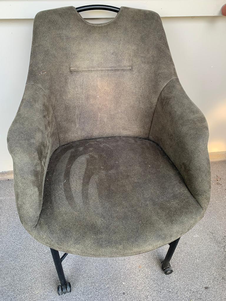 stoffen kuipstoel met wieltjes, Huis en Inrichting, Stoelen, Ophalen, Eén