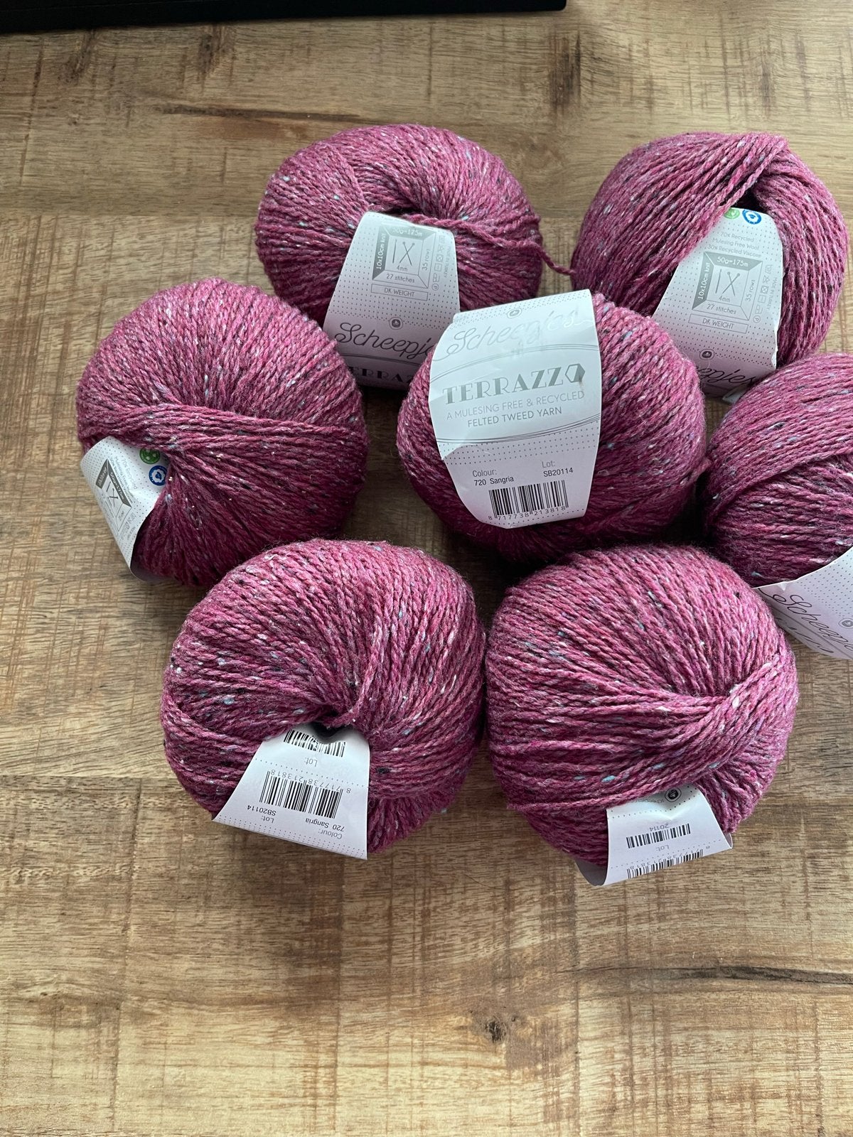 Scheepjes Terrazzo wol garen 7 bollen (350 gr 1225 m), Ophalen of Verzenden, Nieuw, Breien of Haken, Wol of Garen