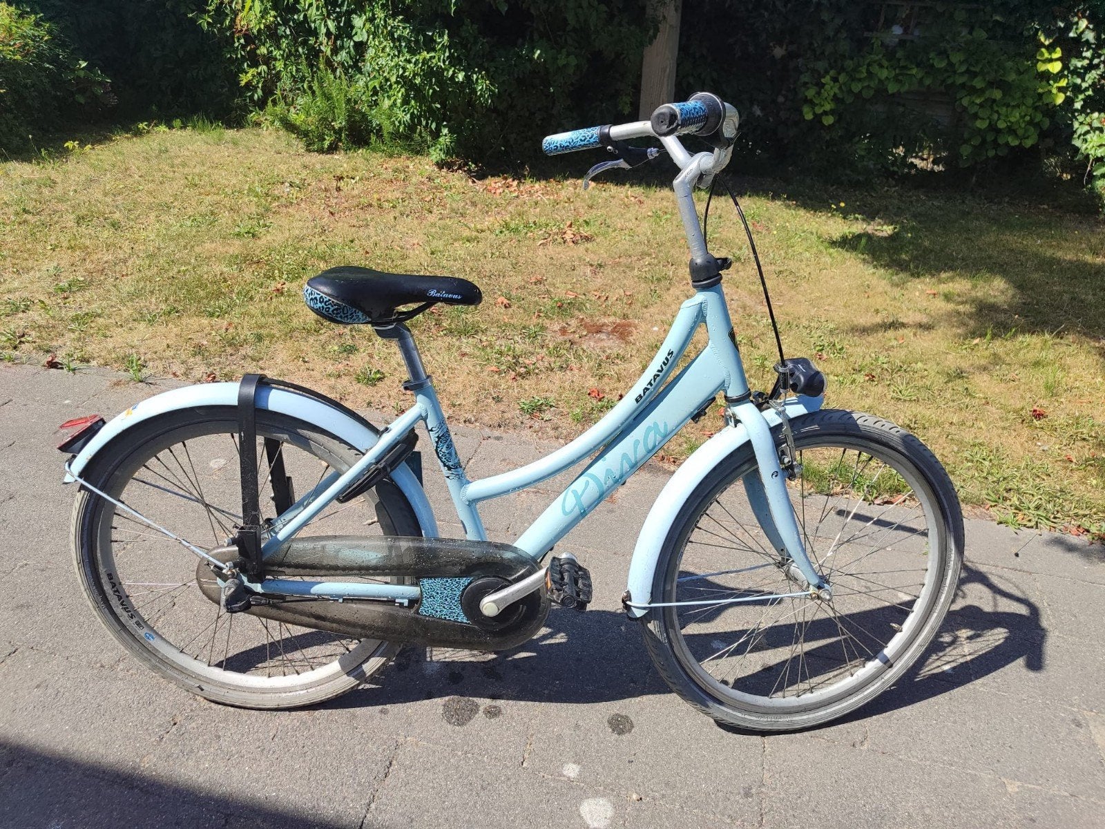 Batavus Diva kinderfiets - Lichtblauw - 20 inch, Gebruikt, Batavus, Ophalen of Verzenden, Terugtraprem