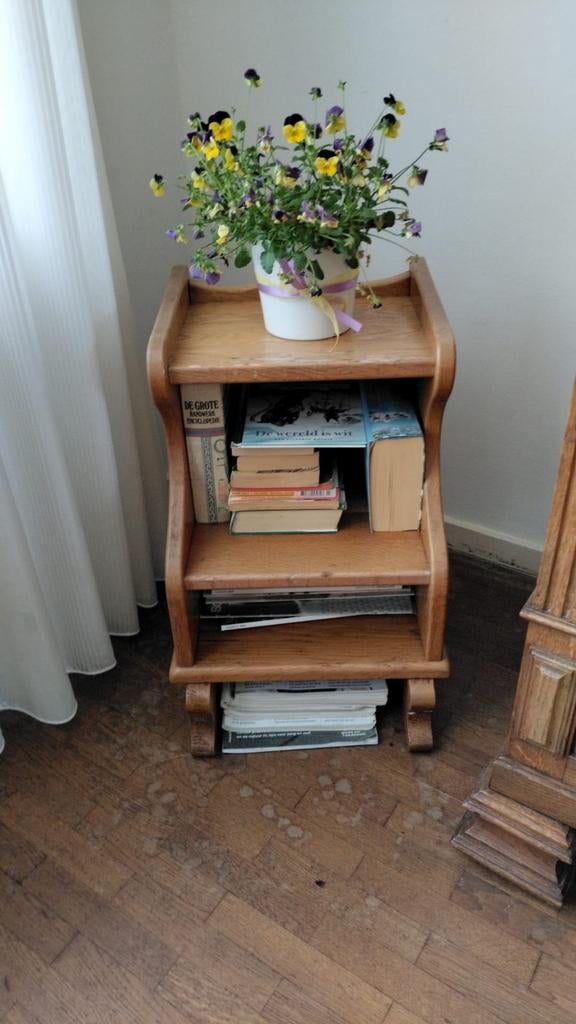 Houten telefoontafeltje / plantentafeltje - 54 cm hoog, Minder dan 55 cm, Gebruikt, Rechthoekig, Hout
