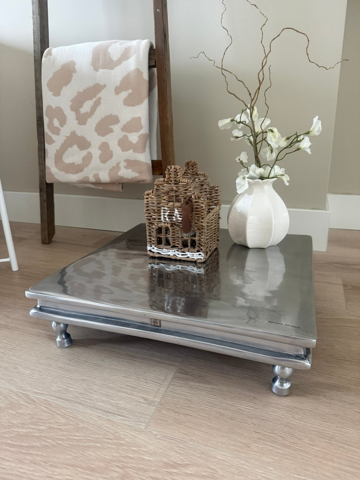 Riviera Maison dienblad / plateau, Huis en Inrichting, Woonaccessoires | Dienbladen, Ophalen, Zo goed als nieuw, Vierkant, Metaal