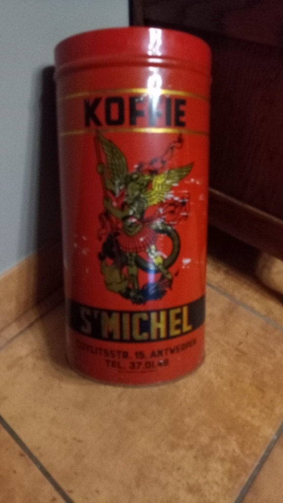 Groot koffie blik st michel antwerpen, Verzamelen, Blikken, Ophalen of Verzenden, Gebruikt, Koffie