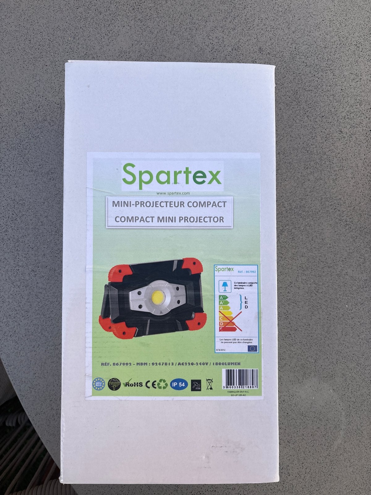 Spartex Compact Mini Projector - LED Werklamp, Doe-het-zelf en Verbouw, Bouwverlichting, Ophalen of Verzenden, Nieuw, Minder dan 50 watt