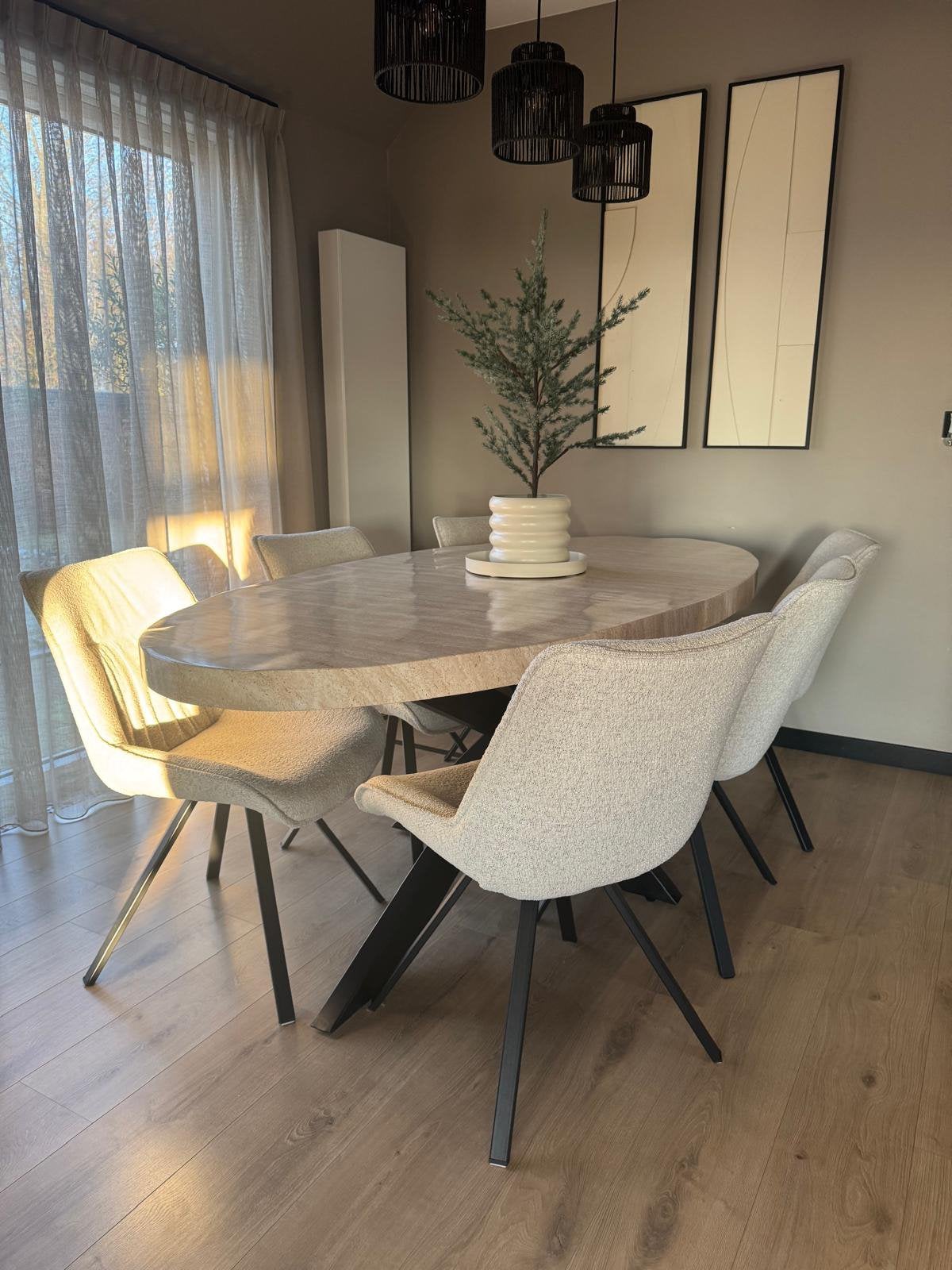 Ovale eettafel 210 x 100, Huis en Inrichting, Tafels | Eettafels, Ophalen, 100 tot 150 cm, 200 cm of meer, Zo goed als nieuw