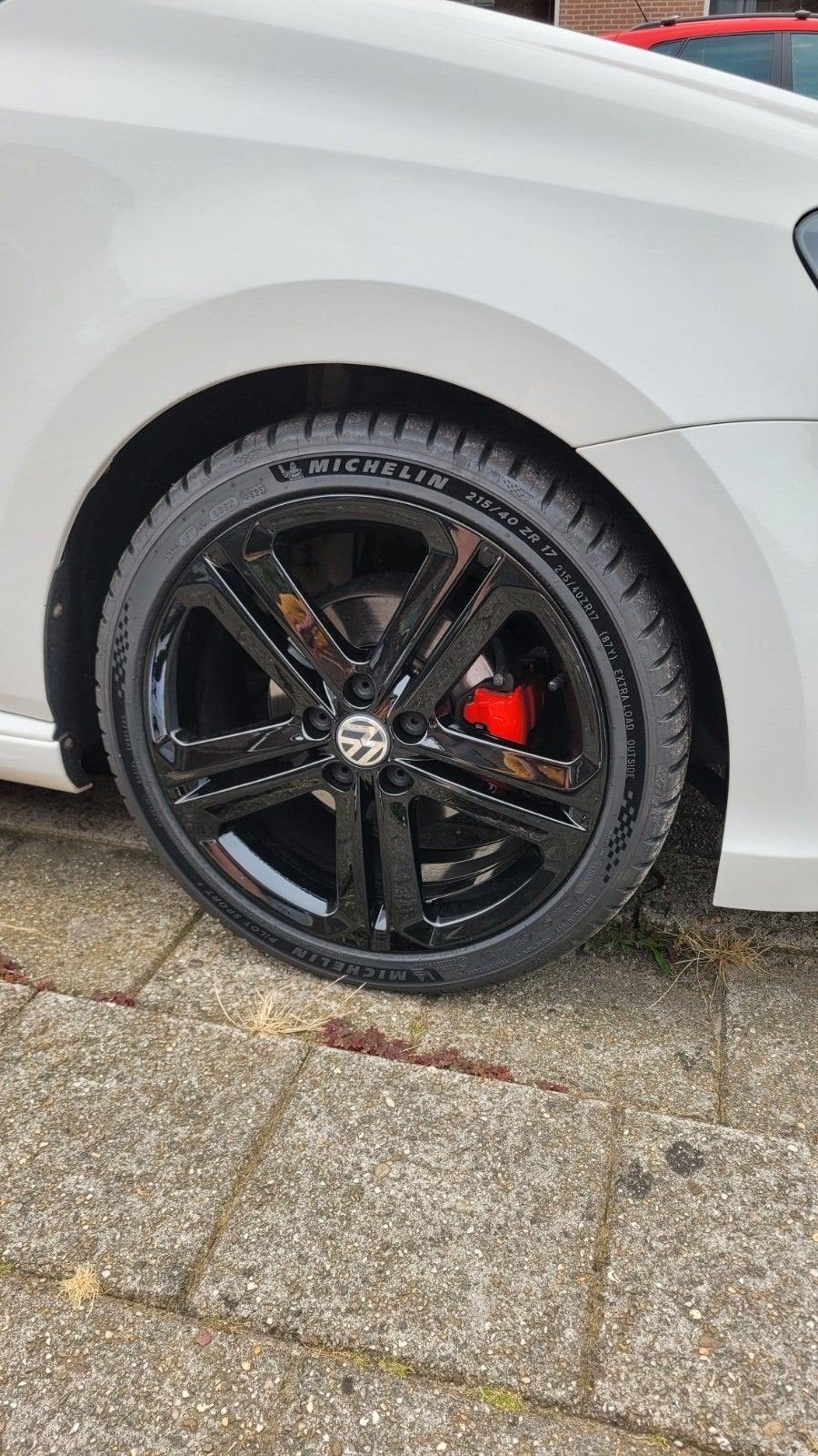 Nieuw vw mallory velgen Michelin pilot sport 5 r line polo, Ophalen, Nieuw, Volkswagen