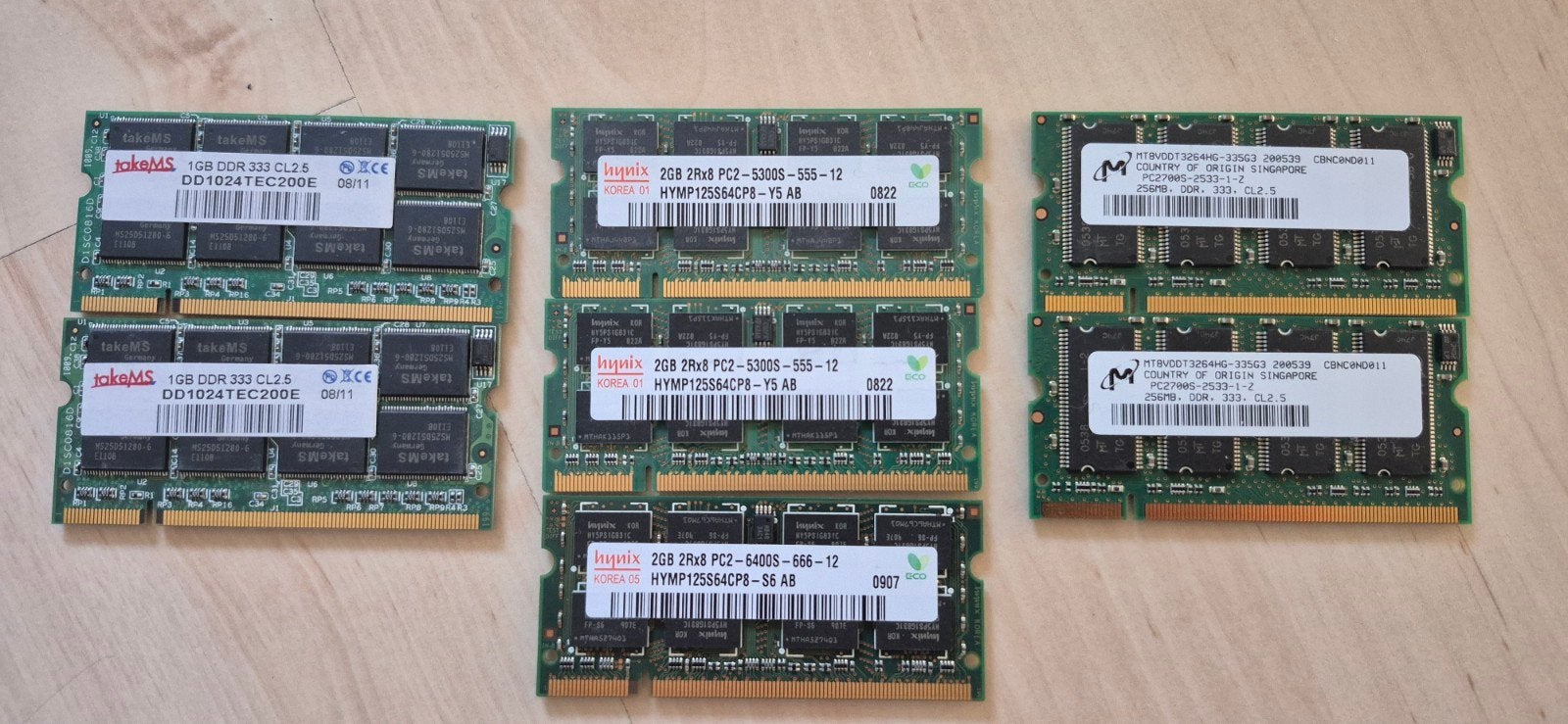 Partij Retro Laptop RAM Geheugen - DDR1 (1GB, 256MB) & DDR2, Computers en Software, Ophalen of Verzenden, DDR2, Desktop
