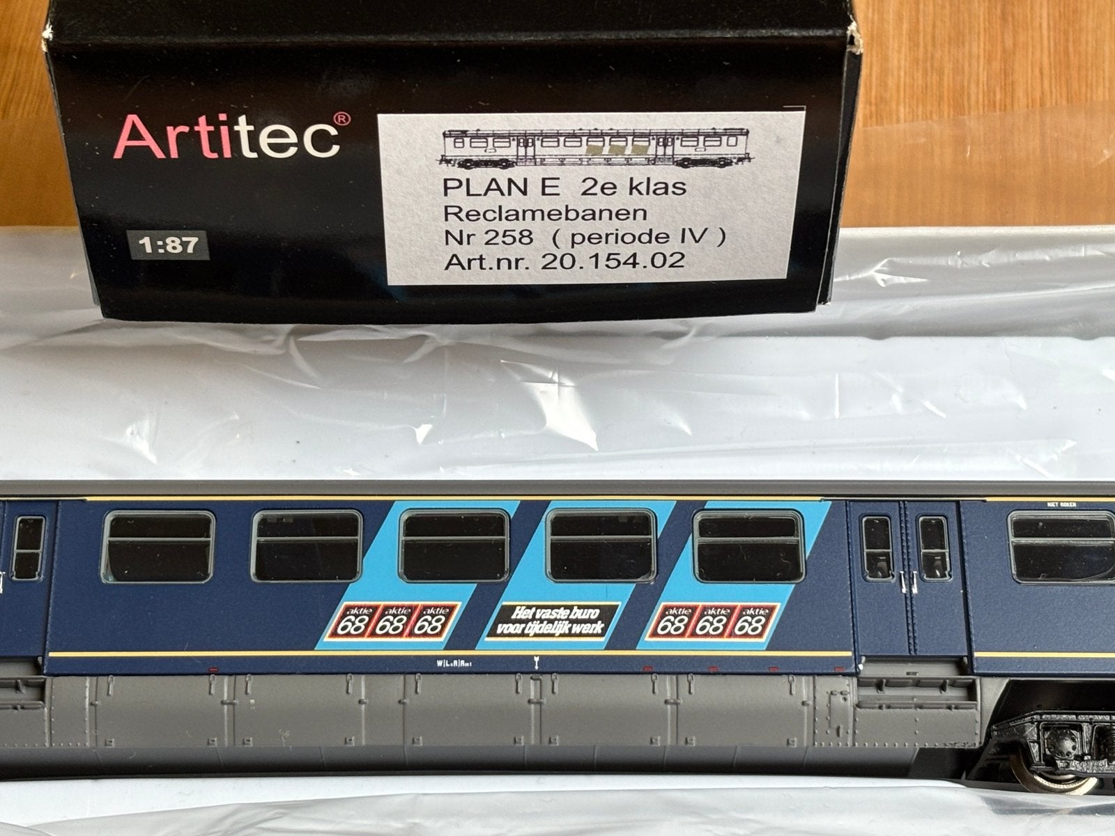 Artitec plan E 2e klas 20.154.02 met reclame, Hobby en Vrije tijd, Overige merken, Gelijkstroom, Analoog, Wagon