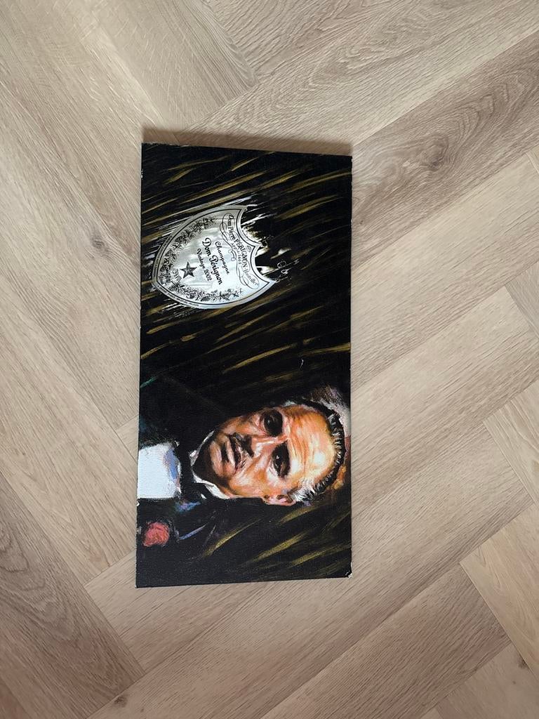 Uniek schilderij: De Peetvader x Dom Pérignon, Ophalen of Verzenden