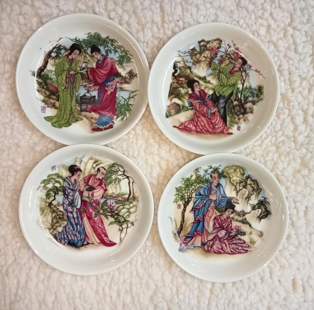 Antieke decorative porseleinen bordjes, köningl. Pr. Tettau, Ophalen
