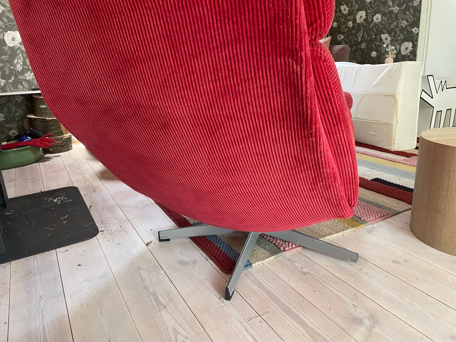 Ikea Klassieker Relax Fauteuil Rood Ribfluweel Wasbaar, Ophalen, Gebruikt, 100 tot 125 cm, 75 tot 100 cm