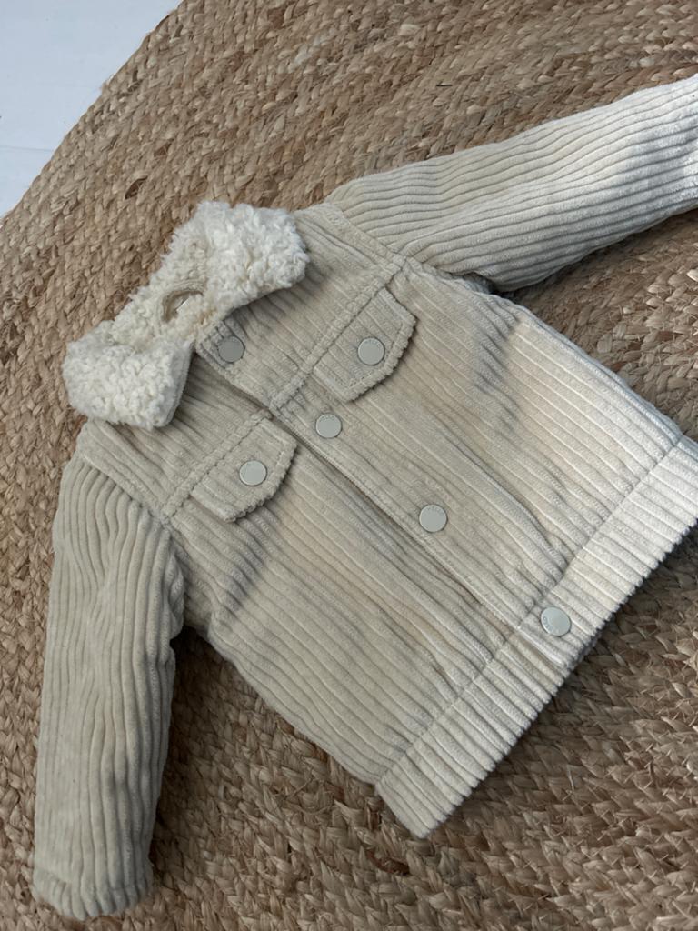Baby ribfluwelen jasje met teddy kraag - Maat 68, Ophalen of Verzenden, Gebruikt, Jongetje of Meisje, Jasje