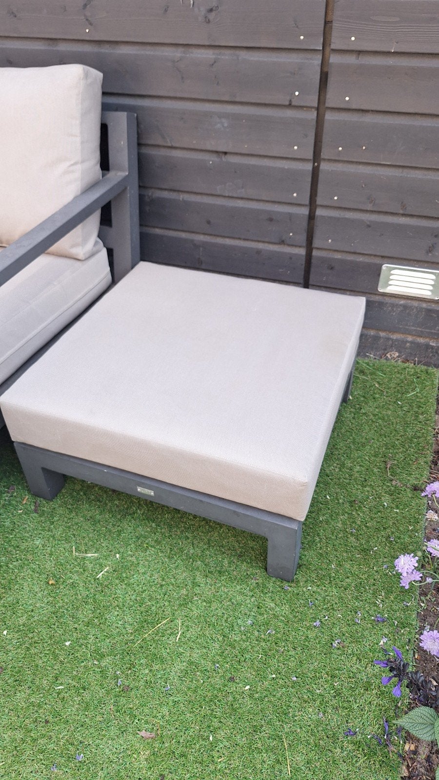 Loungebank poef/hocker met kussen, Ophalen, Wicker