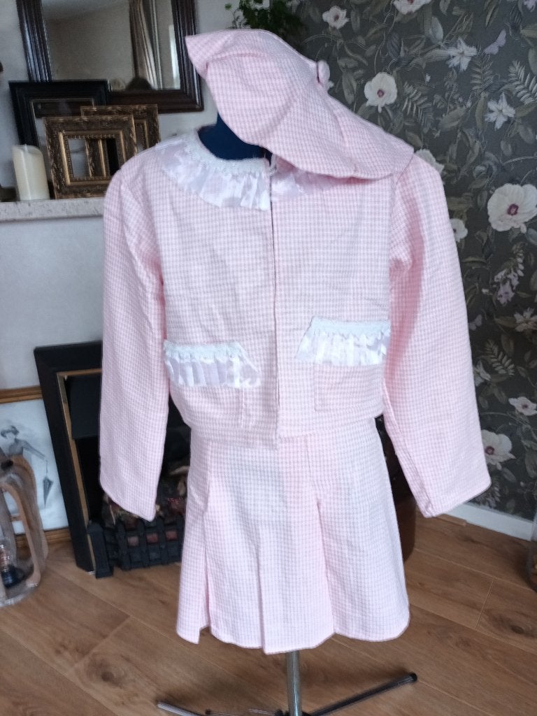 nette dame golfer rokje jas pet roze tweedstof maat 134, Ophalen of Verzenden, Nieuw, 134 t/m 140, Meisje