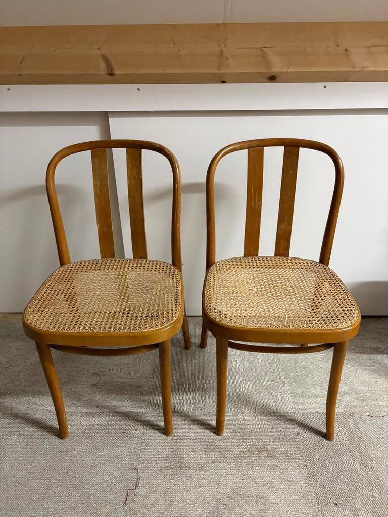 Vintage rotan webbing stoel bistro chair, Antiek en Kunst, Ophalen