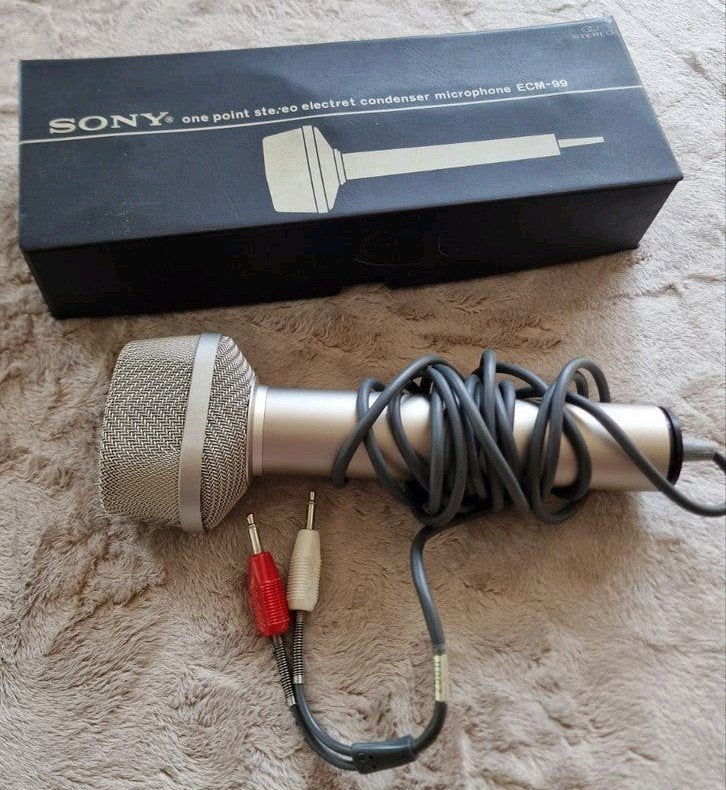 Sony ECM-99 Stereo Electret Condensator Microfoon, Ophalen of Verzenden, Gebruikt, Studiomicrofoon
