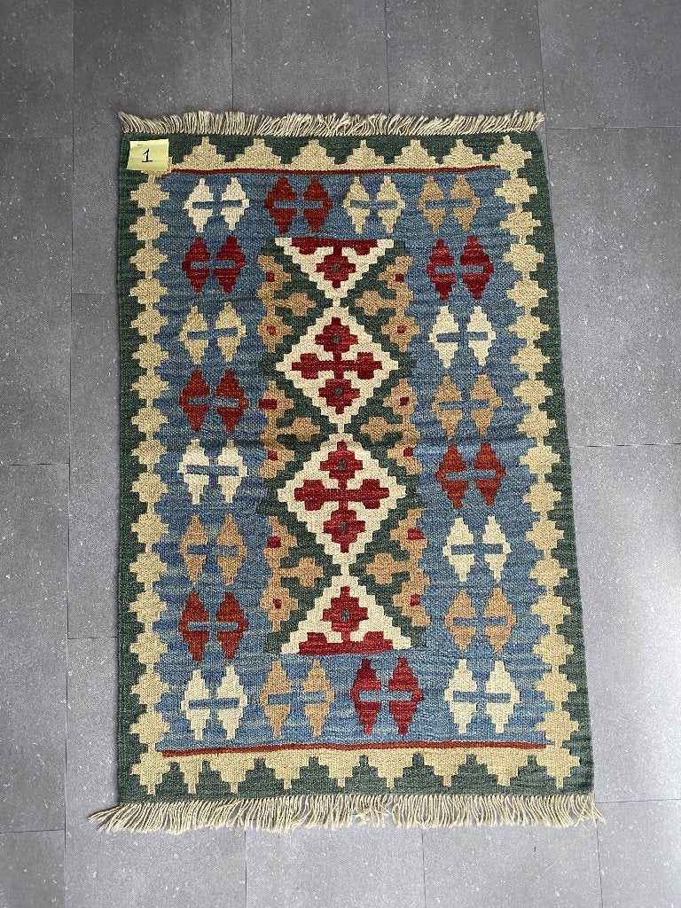 Persisk kelim met Qashqai-motieven - Nieuw (Nr. 1), Modern traditioneel, oosters, 100 tot 150 cm, Nieuw, Rechthoekig