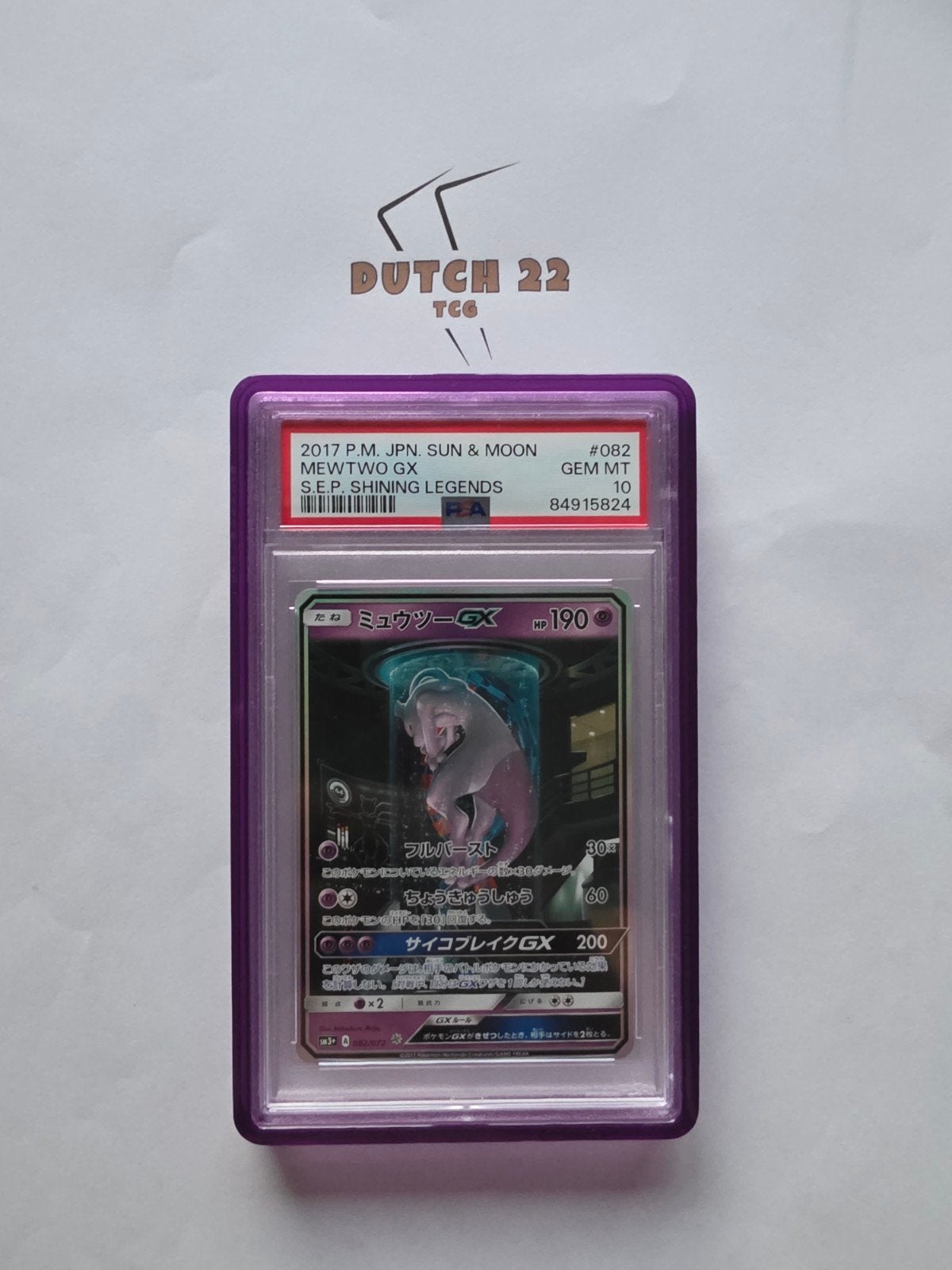 Mewtwo GX Shining Legends Japans 2017 PSA10 #082, Ophalen of Verzenden, Nieuw, Overige typen, Foil