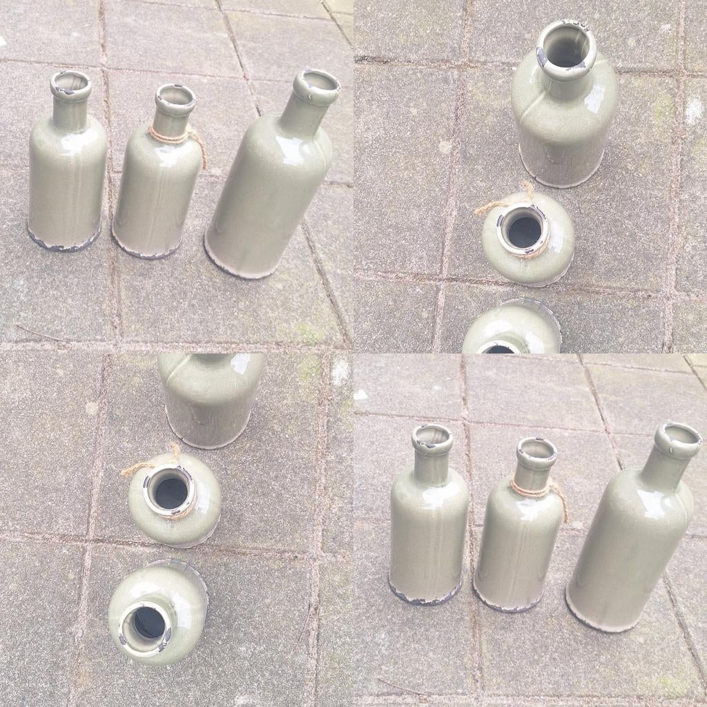 3 Unieke en sfeervolle vazen, Ophalen of Verzenden, Nieuw, Aardewerk of Porselein, Minder dan 50 cm