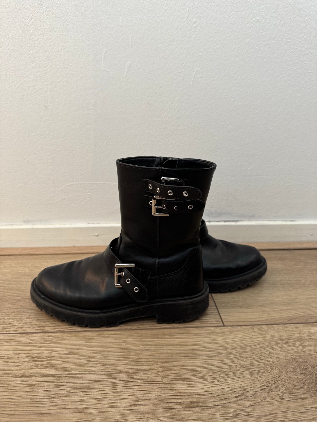 Stoere zwarte laarzen voor meisjes - Maat 35, Ophalen, Gebruikt, Meisje