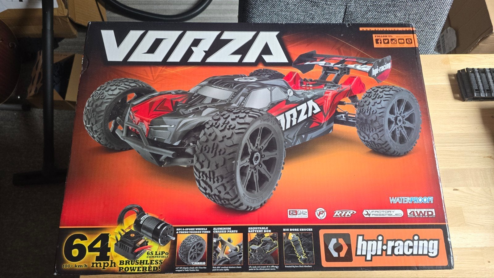 HPI Vorza Flux Truggy RTR- Nieuw in doos met XT90, Auto offroad, Nieuw, RTR (Ready to Run), Schaal 1:8