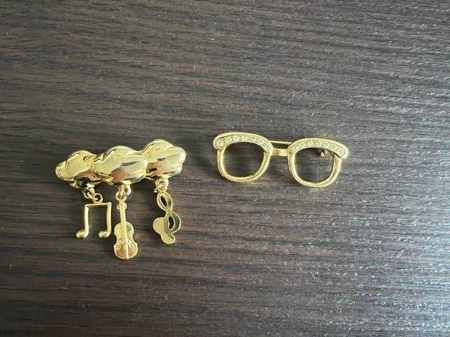 2 broches, Ophalen of Verzenden, Zo goed als nieuw, Goud, Overige materialen