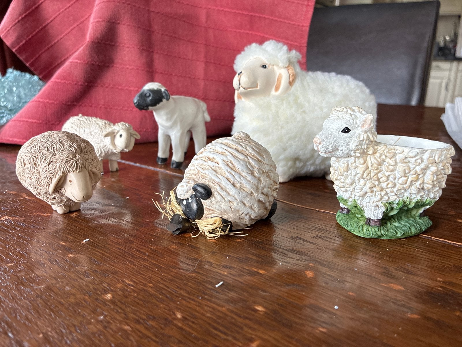 Leuke schapen beeldjes - set van 6, Ophalen of Verzenden, Gebruikt, Boerderijdier, Beeldje of Figuurtje