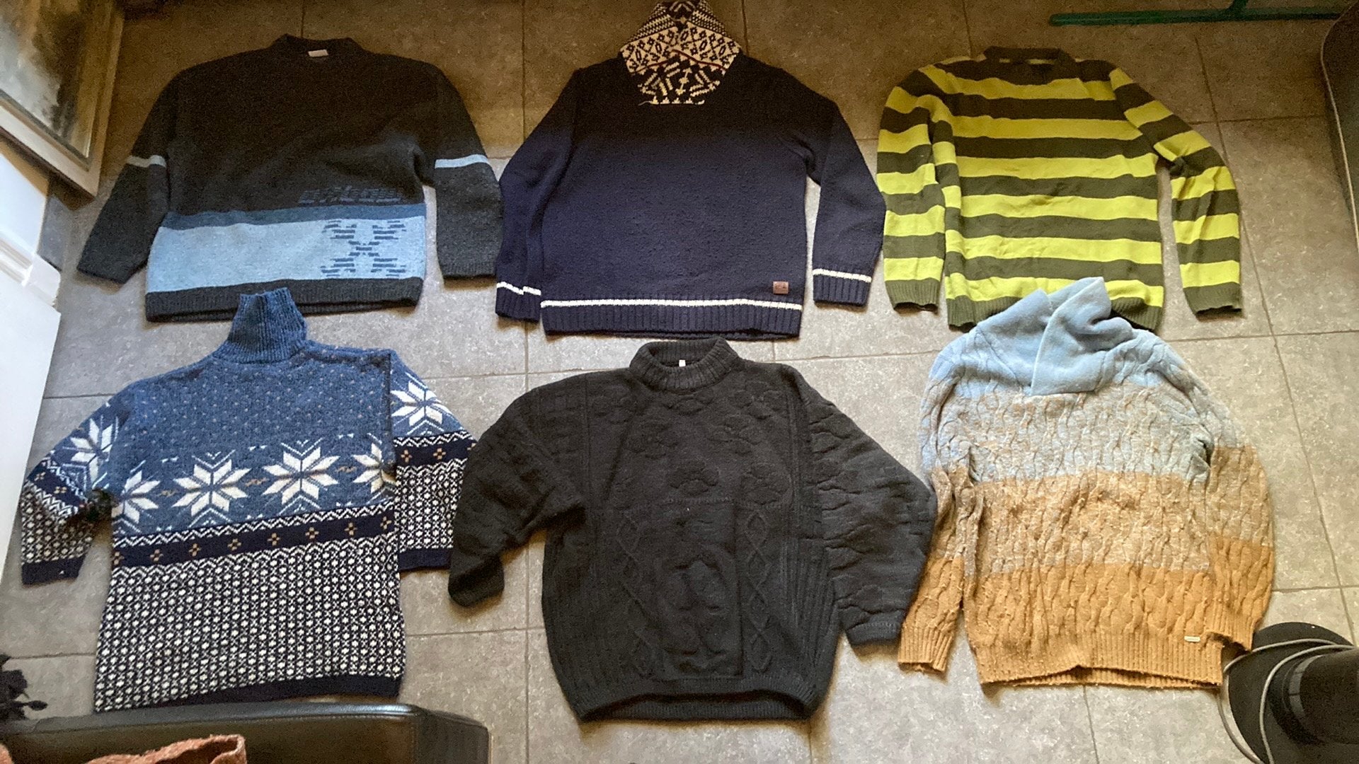 Pakket van 6 wollen winter truien oxbow o.a., Kleding | Heren, Ophalen of Verzenden, Gedragen, Overige maten, Blauw