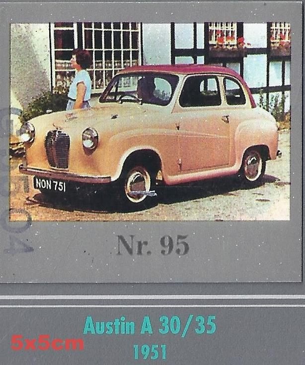 Vp95 verzamelplaatje austin 30/35 - --1951 afmeting 5 x 5 cm, Ophalen of Verzenden, Zo goed als nieuw, Auto's