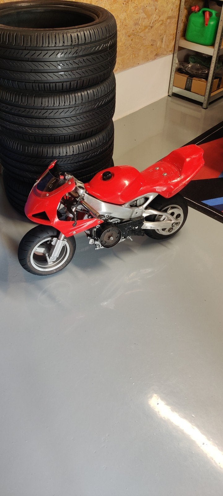 GRC Laser Minibike (1995) voor onderdelen, Fietsen en Brommers, Minibikes, Midibikes en Pitbikes, Ophalen, Gebruikt, Schijfrem