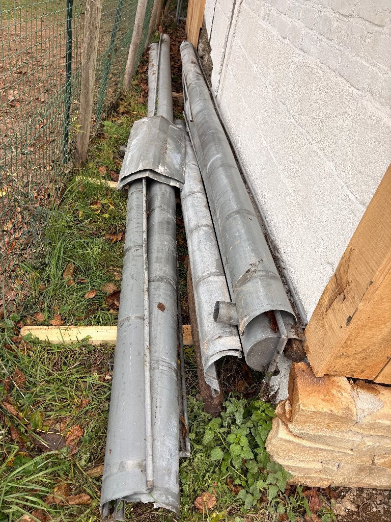 Gebruikte zinken dakgoten met ijzeren beugels, Ophalen, Gebruikt, 6 meter of meer, Zink