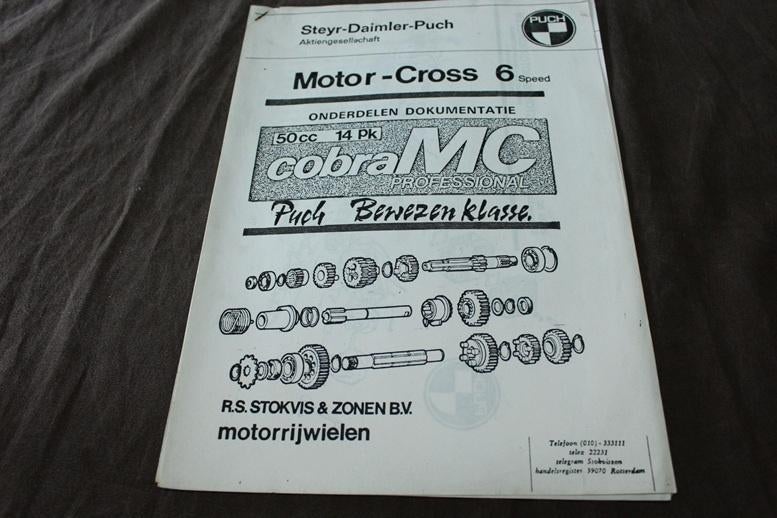 Puch Cobra 50cc 6 speed onderdelen boek, Ophalen of Verzenden, Gebruikt