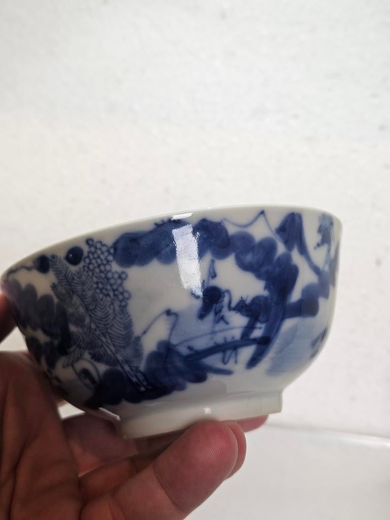 Antieke Chinese kom Chinees porselein blauw wit, Ophalen of Verzenden
