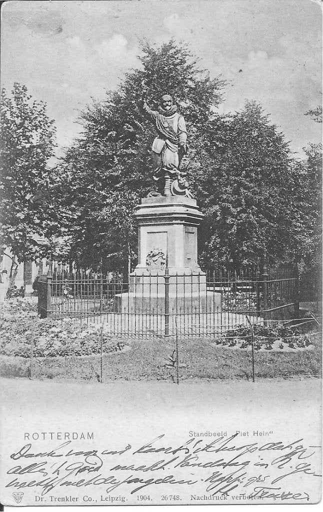 Ansichtkaart Rotterdam - Standbeeld Piet Hein (1904), Verzamelen, Ansichtkaarten | Nederland, Ophalen of Verzenden, Voor 1920