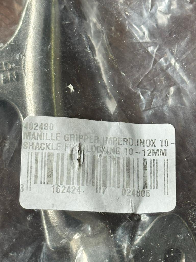 Plastimo Gripper Imperdinox Ankersluiting 10-12mm RVS 316, Watersport en Boten, Ophalen of Verzenden, Nieuw, Overige typen