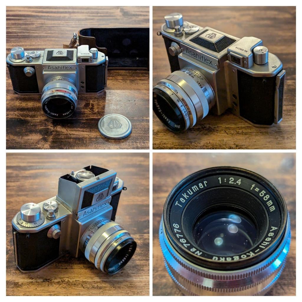 Asahi-Kogaku Pentax Asahiflex IIb met Takumar 1:2,4 58mm, Ophalen, 1940 tot 1960, Fototoestel