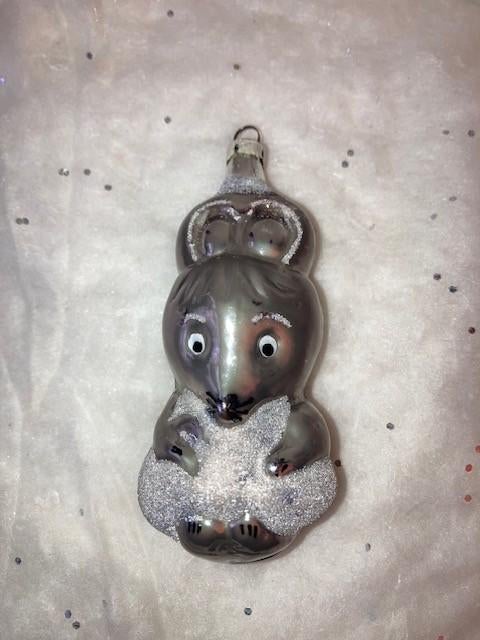 Oude kerstbal ornament; muis, Diversen, Kerst, Ophalen of Verzenden, Gebruikt