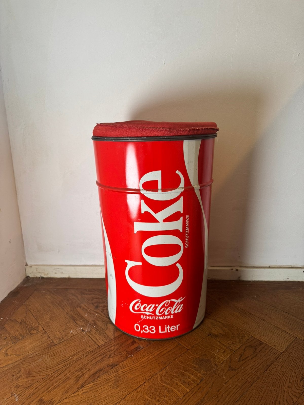 Vintage coca cola blik/kruk jaren ‘80, Ophalen, Zo goed als nieuw, Overige