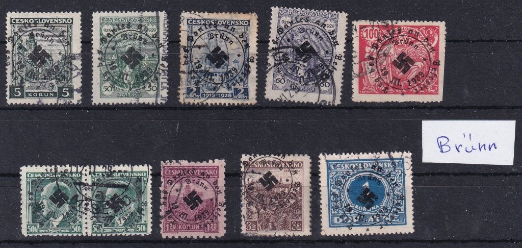 B48) WO2 Duitse bez Sudetenland Brunn 10x opdruk?, Verzenden, Duitse Keizerrijk, Gestempeld