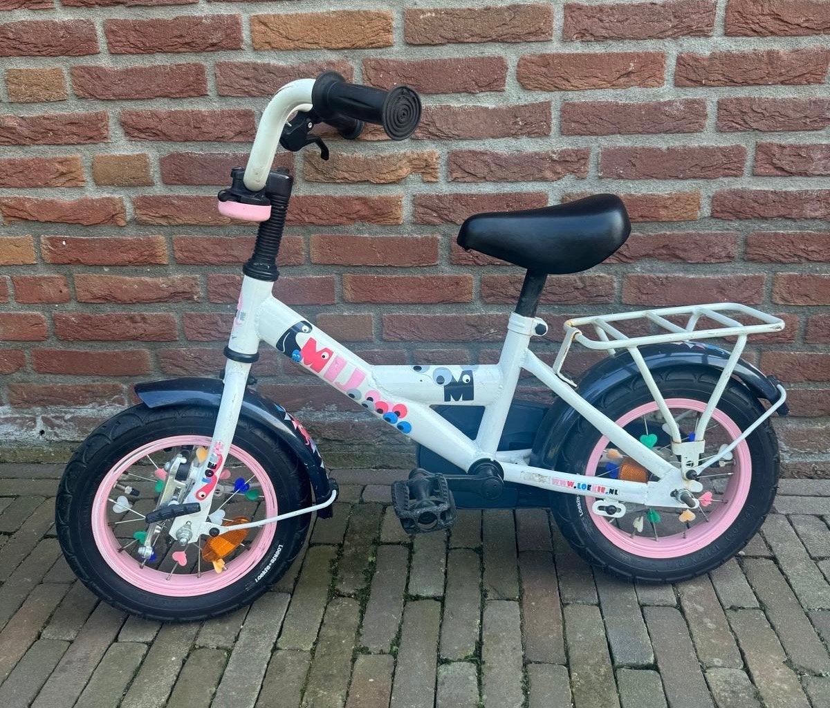 Loekie meisjesfiets 12 inch met zijwieltjes, Ophalen, Gebruikt, Minder dan 16 inch, Zijwieltjes