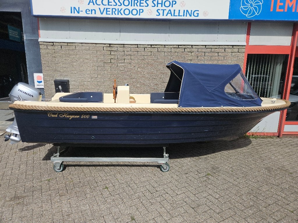Prachtige Oud Huijzer 500 sloep met Honda 15pk ('25), Watersport en Boten, Ophalen, 15 pk, 1.80 meter, 5 m