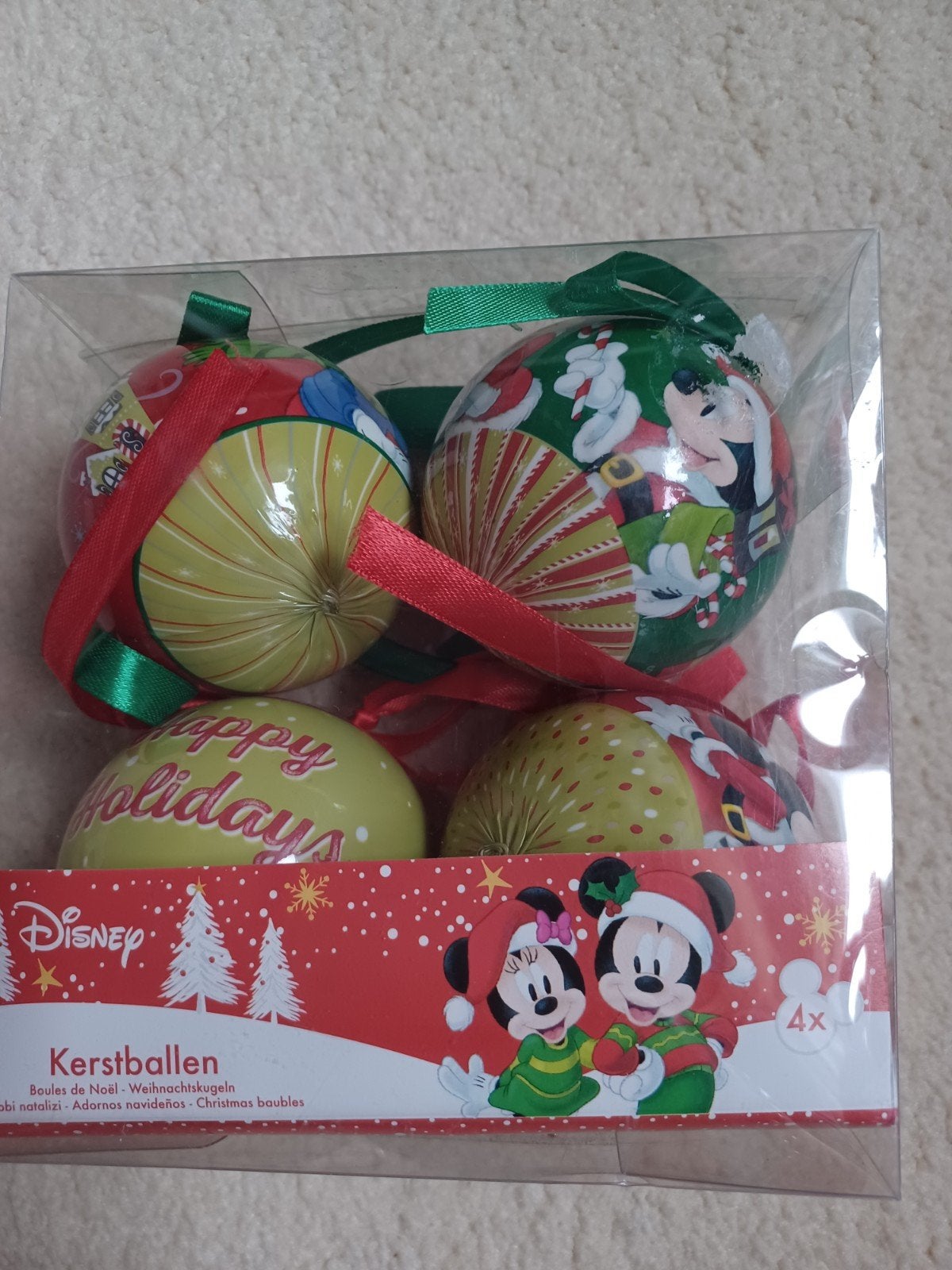 Disney mickey mouse kerstballen kerst ballen, Ophalen of Verzenden, Mickey Mouse, Nieuw, Beeldje of Figuurtje