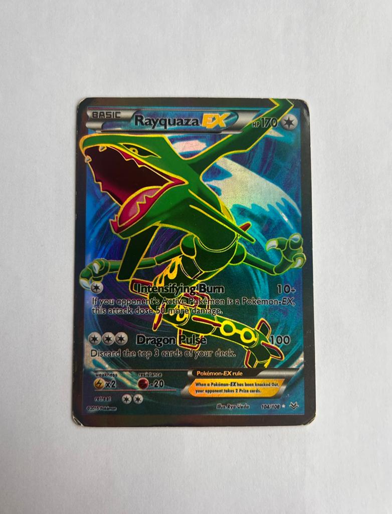 Pokémon Rayquaza EX kaart (104/108), Ophalen of Verzenden, Zo goed als nieuw