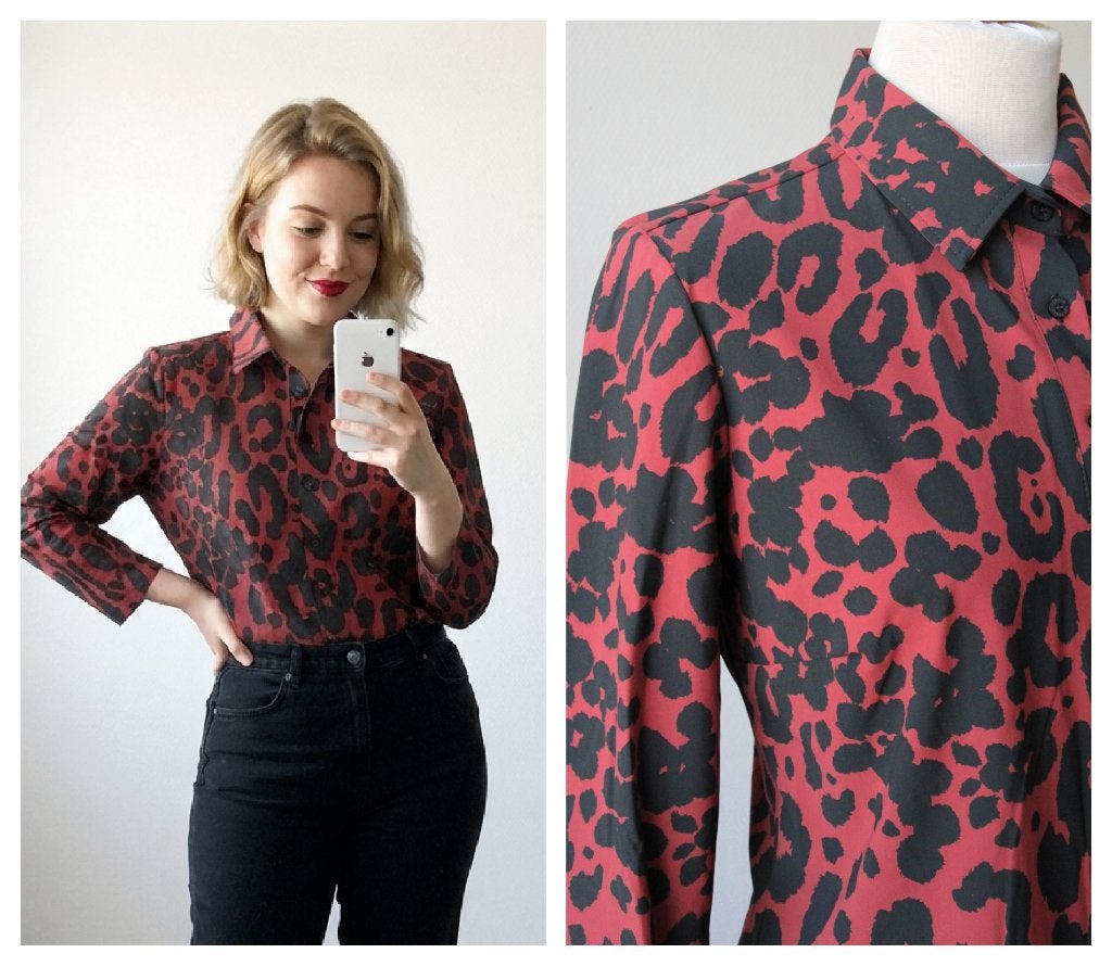 Studio Anneloes - mooie travel blouse rood zwart - maat M, Kleding | Dames, Maat 38/40 (M), Studio Anneloes, Verzenden, Zo goed als nieuw
