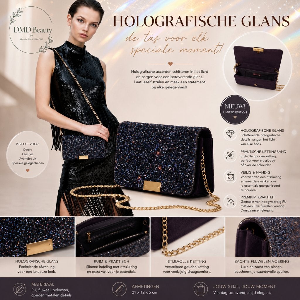 Glitter Clutch, NIEUW, Ophalen of Verzenden, Nieuw, Avondtasje