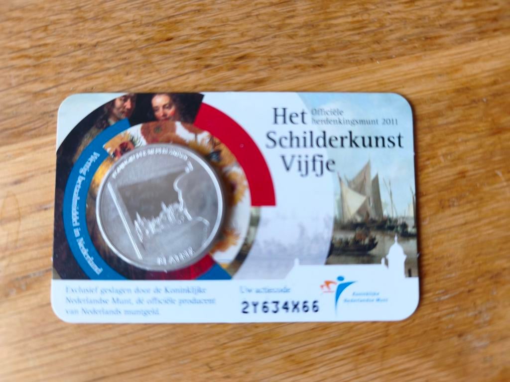 Het Schilderkunst Vijfje Herdenkingsmunt, Ophalen of Verzenden, Overige materialen