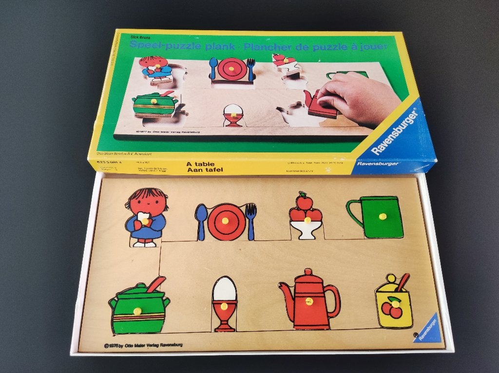 Houten puzzel van Dick Bruna uit 1976, Ophalen of Verzenden, Minder dan 10 stukjes, Zo goed als nieuw, Van hout