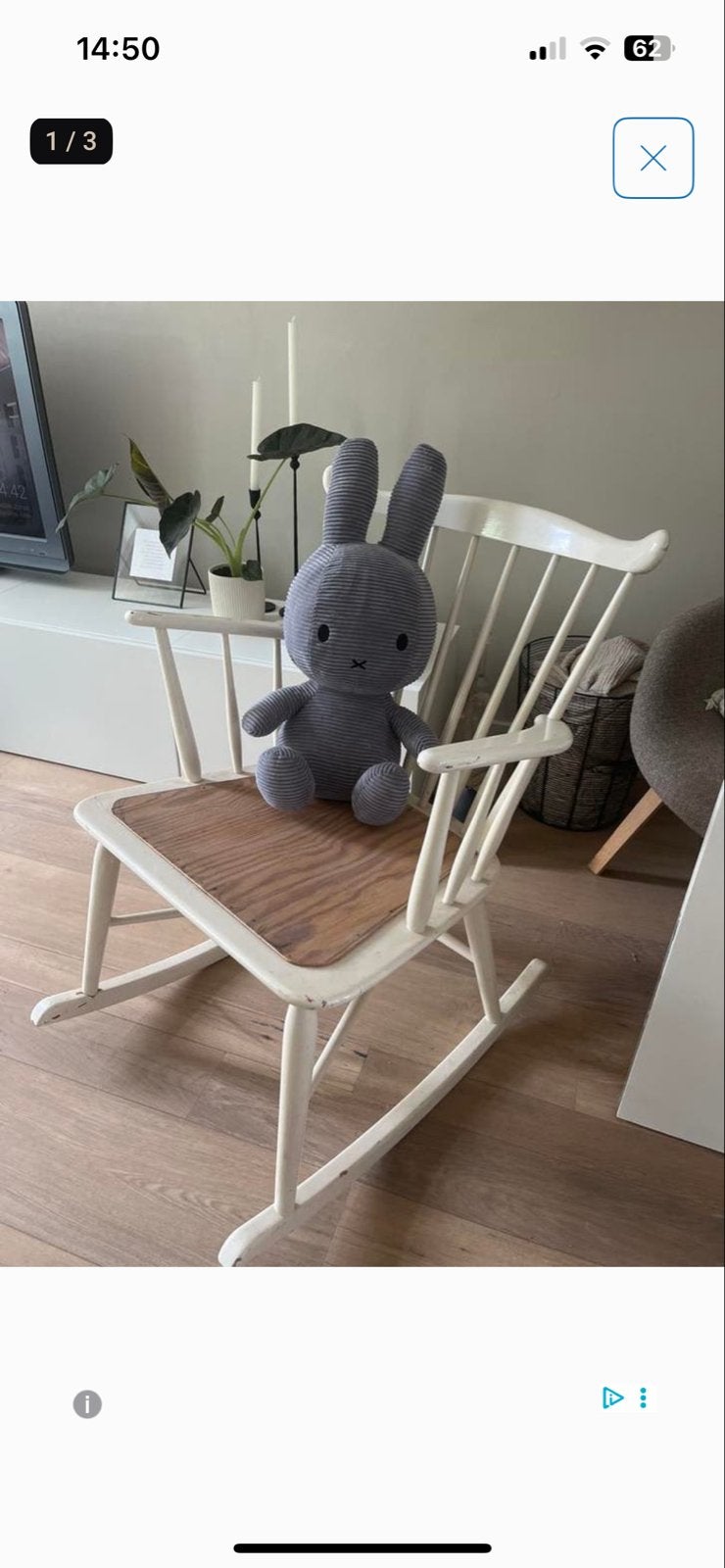 Schommelstoel opknappen voor babykamer, Ophalen, Gebruikt, Wit, Eén