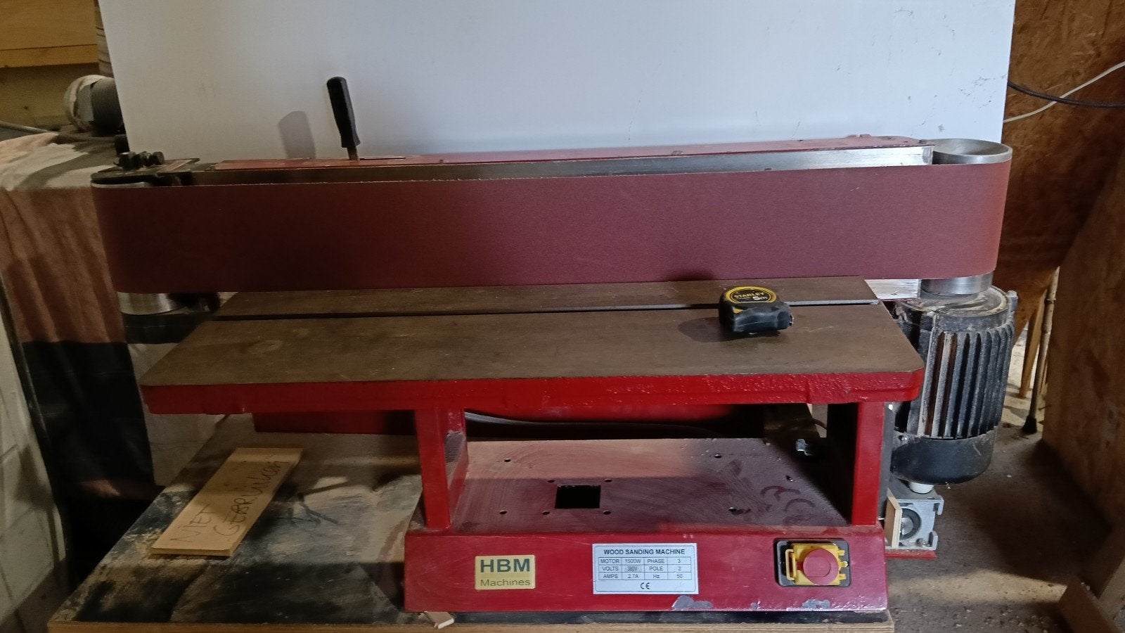 bandschuurmachine HBM, Doe-het-zelf en Verbouw, Gereedschap | Schuurmachines, Ophalen, 1200 watt of meer, Bandschuurmachine