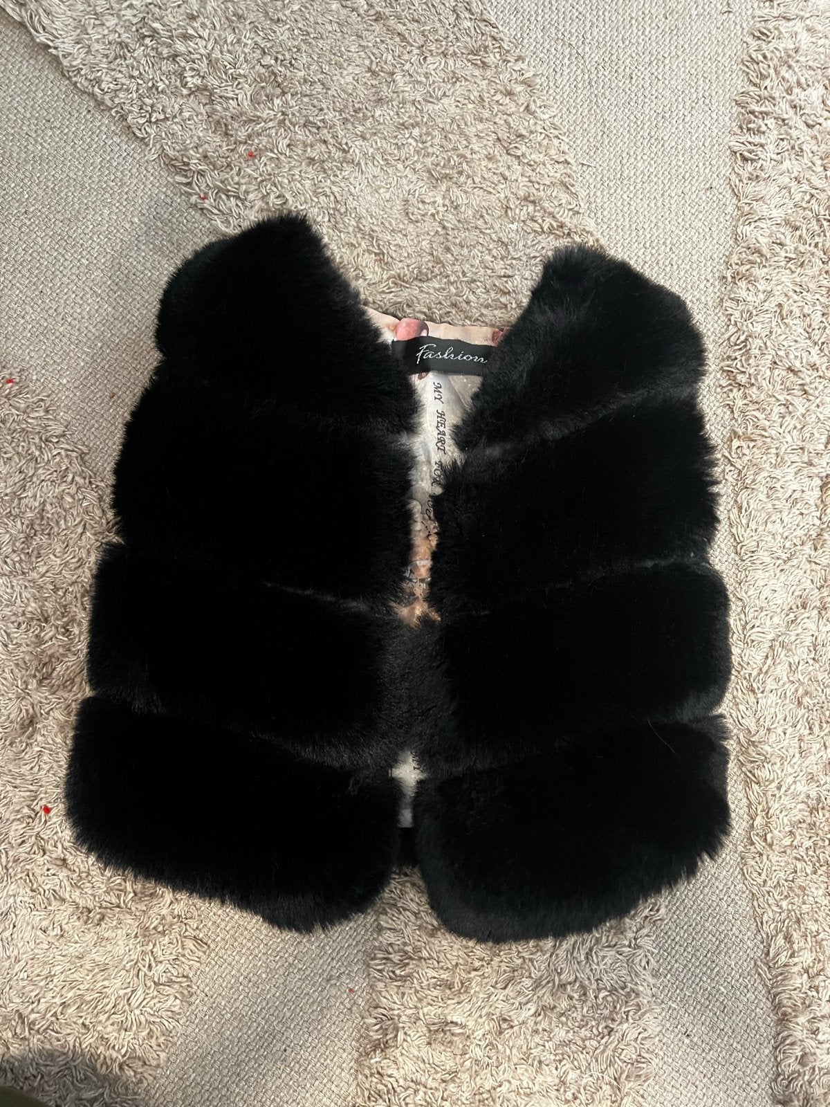 Zwart bont vestje voor meisjes - Maat 2 jaar, Ophalen of Verzenden, Zo goed als nieuw, Meisje