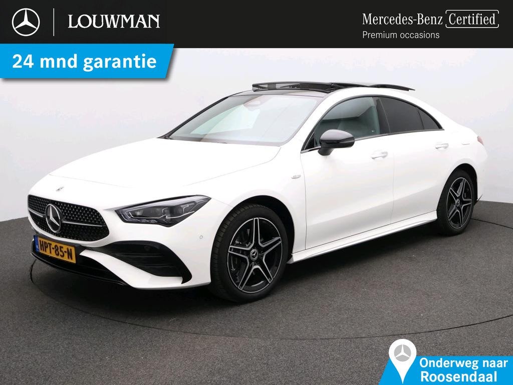 Mercedes-Benz CLA-Klasse 250 e AMG Nightpakket | Panoramadak, 4 cilinders, Wit, Bedrijf, Hybride Elektrisch/Benzine